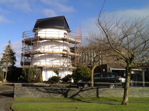 Tube and fitting scaffolding to the iconic windmill at Kirkham, Lancashire